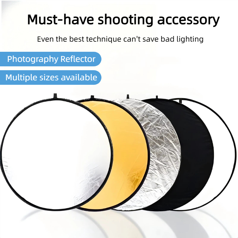 Photography Lighting For Outdoors - Двусторонняя золотисто-серебристая светоотражающая панель 2-в-1, портативная,