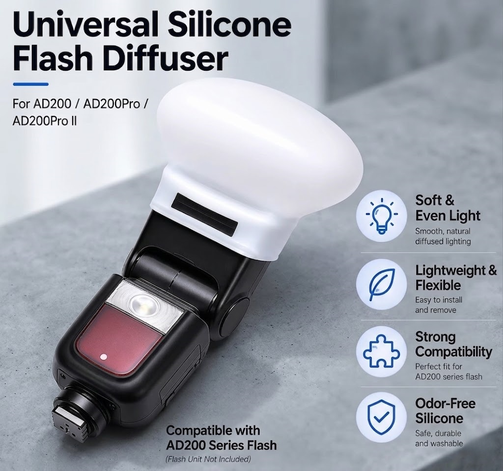 Photography Lighting Diffuser - Силиконовый рассеиватель света (софткейс) для вспышек,