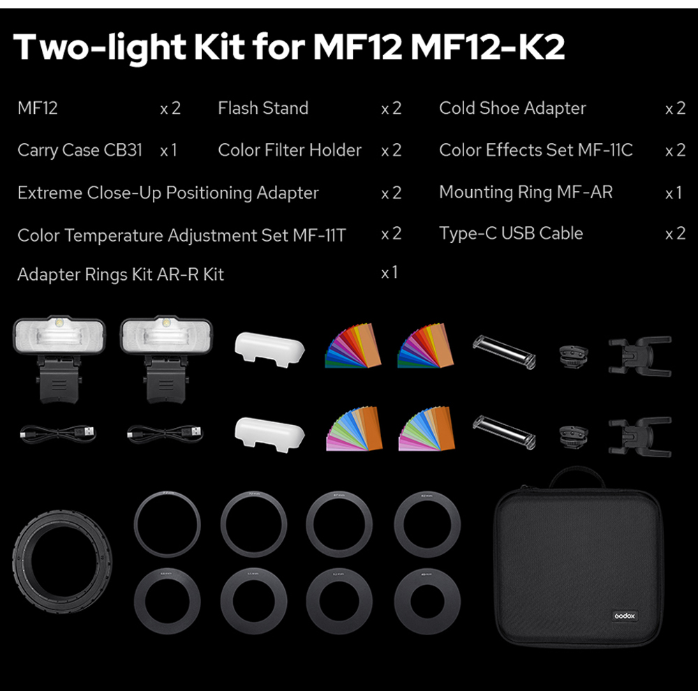 Комплект макро-вспышек Godox M – обзор и цена Photography Lighting Kit Godox