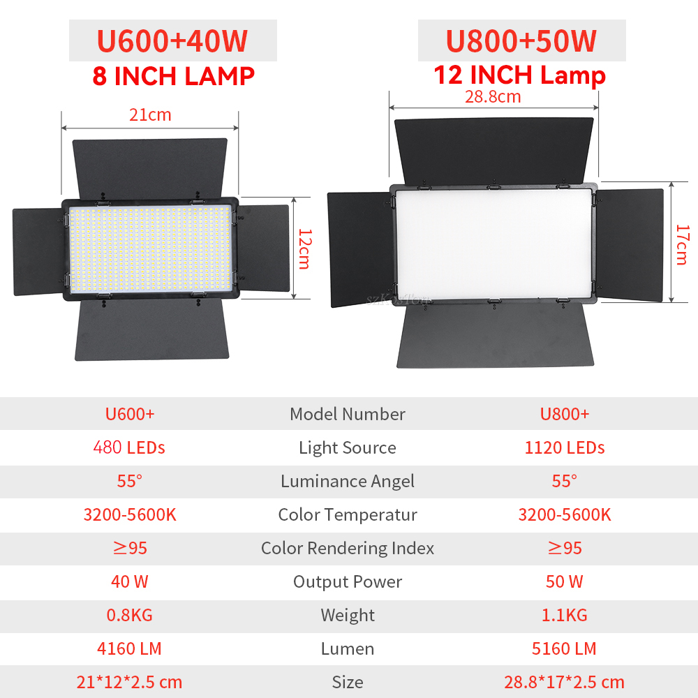 Светодиодсветильник лампа U800 – обзор и цена Video Light Panel Led